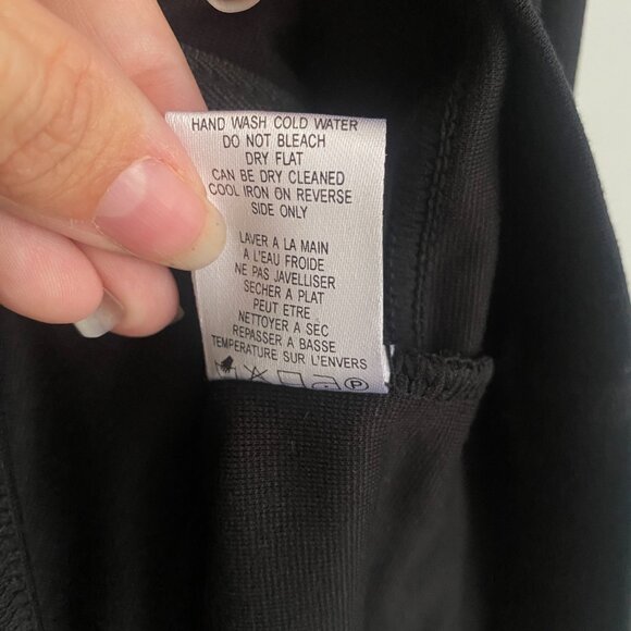 Linea Domani Black Full Zip Front Long Sleeve Square Neck Bodycon Dress Size 14 - Picture 6 of 6